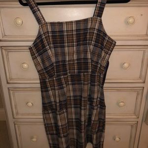Plaid velvet tank dress